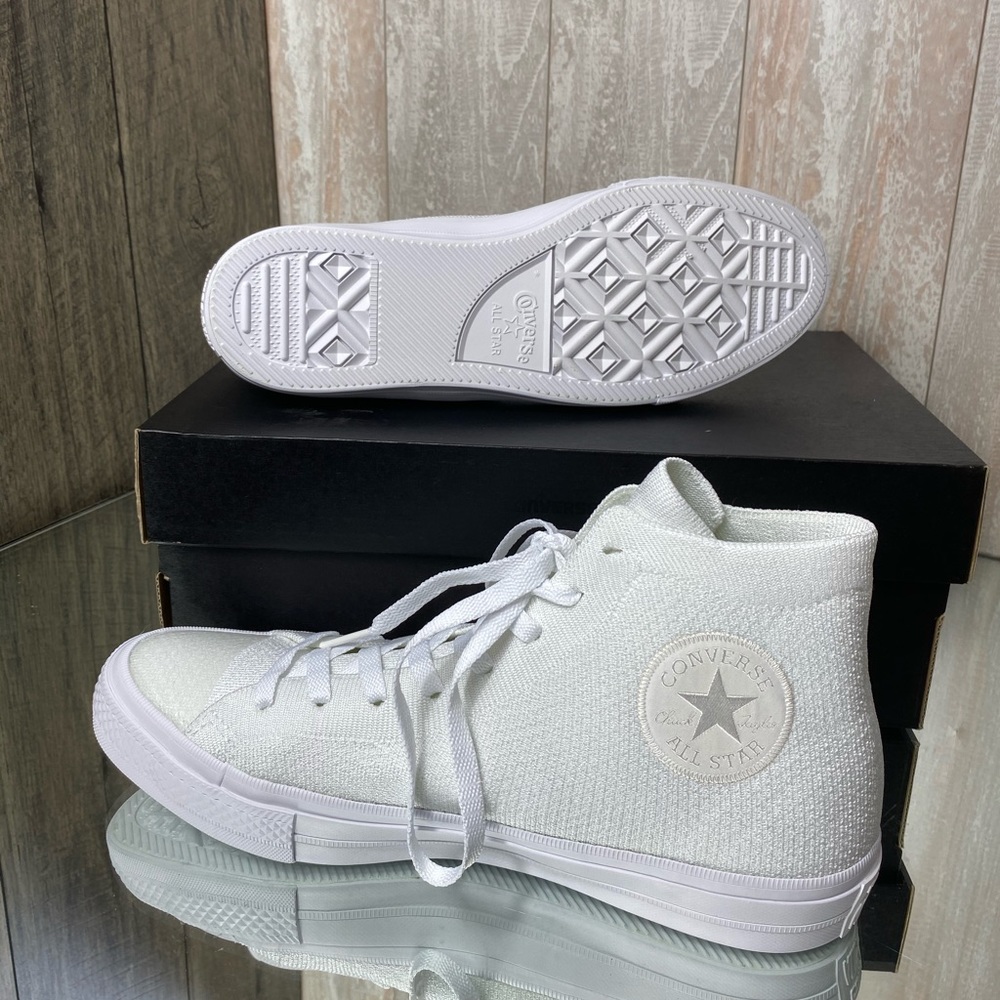 Converse Ctas 2 Flyknit White High Top AUTHENTIC - Picture 4 of 8